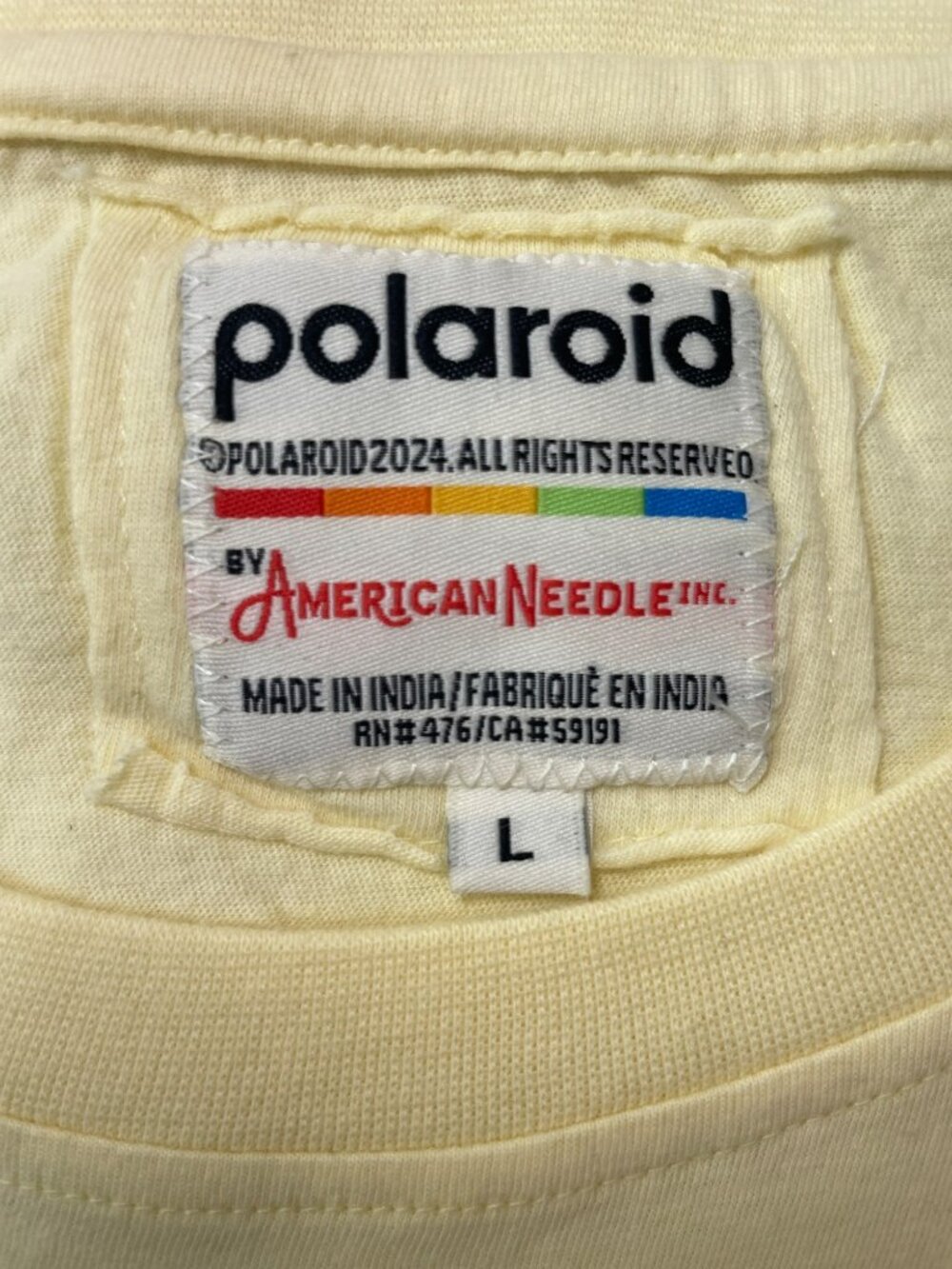 American Needle Polaroid Vintage Graphic T-Shirt Yellow Men's Size Large NWT - Picture 4 of 7